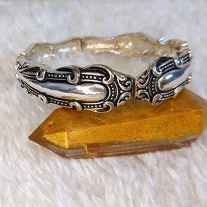 3/$15 Vintage Scrollwork Silver Tone Boho Bracelet